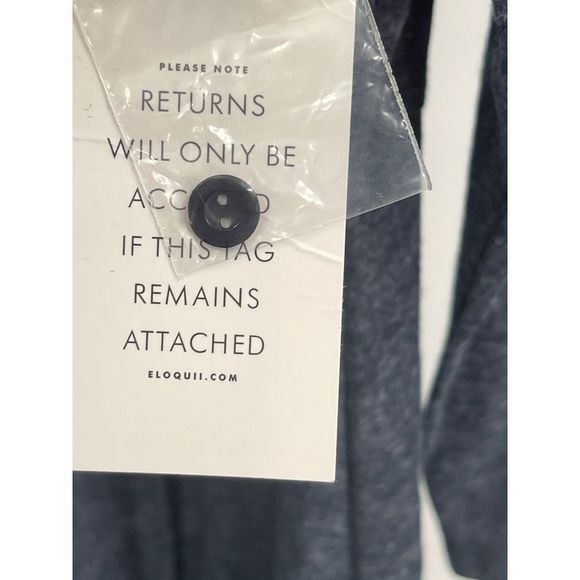 Eloquii Dress Long Sleeve Women 14 Knit Blue Asymmetrical Mock Neck New‎ - Picture 2 of 12